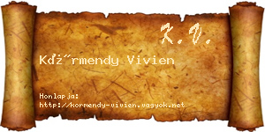 Körmendy Vivien névjegykártya